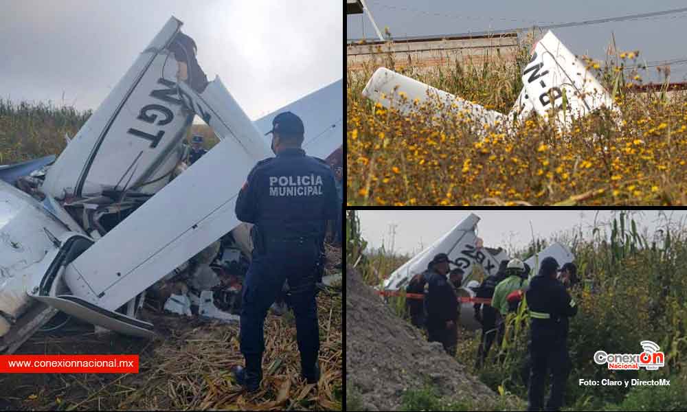 Mueren 3 personas por desplome de avioneta en Otzolotepec, Edomex