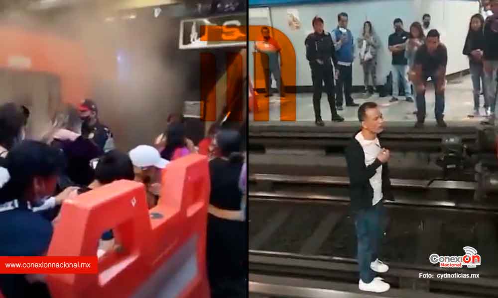 Domingo de caos en el metro, se paralizó por incendio y un joven se arrojó a las vías