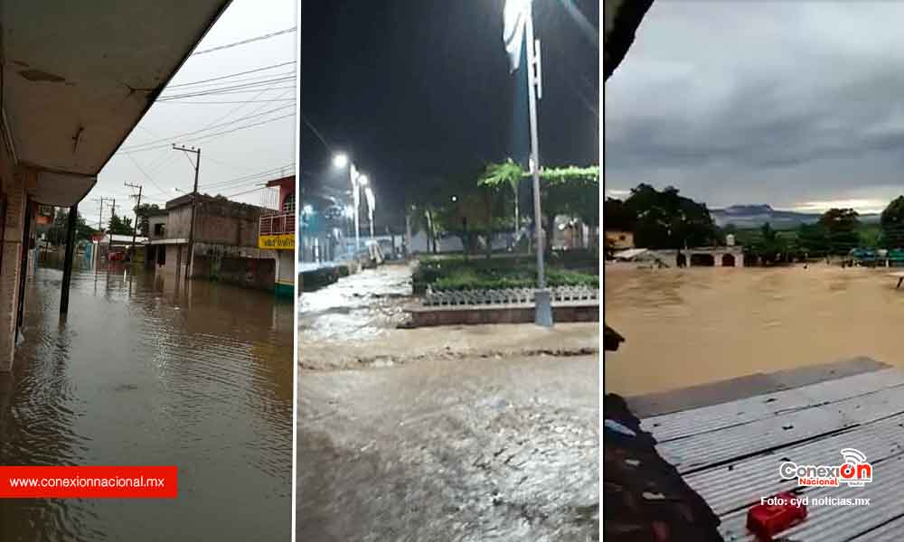 Cárdenas en Tabasco y Pichucalco Chiapas inundados