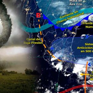 El frente frío no. 4 genera lluvias y se forman torbellinos en el norte del país