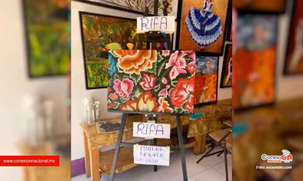 Artista plástica dona pintura para recaudar fondo