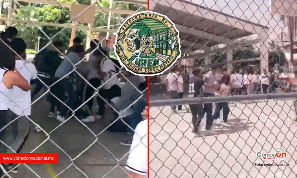 Estudiantes de prepa de Cuernavaca se tunden a golpes