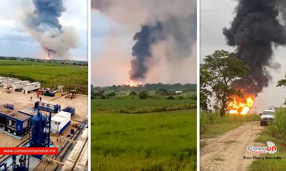 Fuga y explosion en ducto de Pemex en Tabasco deja 1 muerto cientos de evacuados