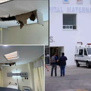 Hospital Materno Infantil de Pachuca no aguanto una lluvia, lo inauguraron hace 4 meses