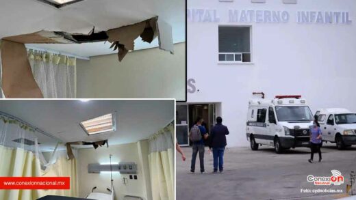 Hospital Materno Infantil de Pachuca no aguanto una lluvia, lo inauguraron hace 4 meses