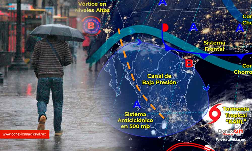 La tormenta "Karl" ocasionará lluvias extraordinarias en Tabasco y Chiapas