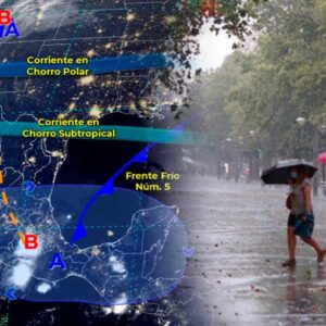 Este miércoles se prevén lluvias fuertes principalmente en el sureste del país