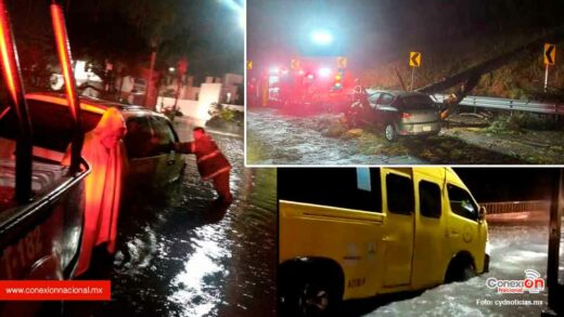 Muere mujer en inundación, su auto quedó tapado de agua en el estado de Morelos