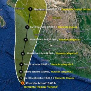Orlene es huracán categoría 1 y se dirige a Jalisco