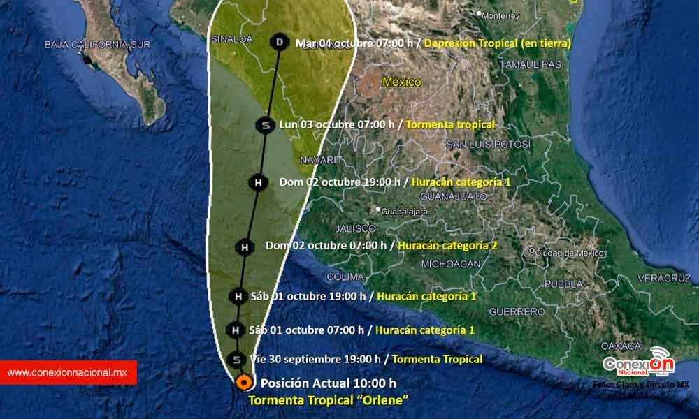 Orlene es huracán categoría 1 y se dirige a Jalisco