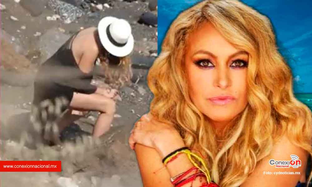 ¡No alcanzó a llegar! Captan a Paulina Rubio haciendo del baño en la playa