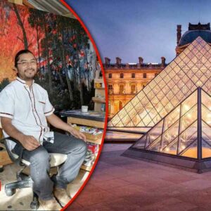 Pintor mixteco expone obras en París, Francia