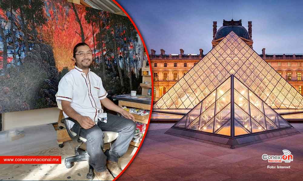 Pintor mixteco expone obras en París, Francia