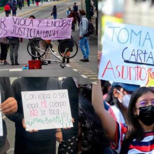 Protestan estudiantes universitarias ante agresión sexual en baño del CCH Sur