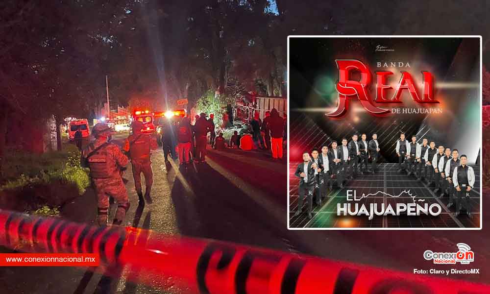 Se accidentó el autobús de la Banda Real de Huajuapan, 4 personas murieron hay 15 heridos