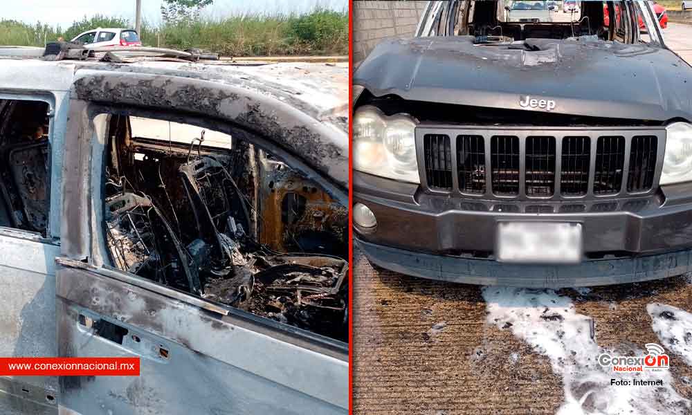 Se incendia camioneta y termina completamente calcinada, no se reportaron lesionados