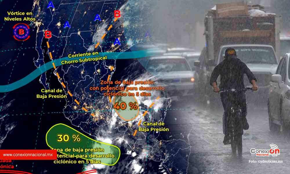 Este martes continuarán las lluvias en estados del oriente, sur y sureste del país