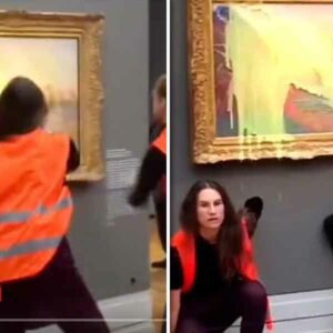 ¡Otra obra de arte atacada! Activistas arrojan puré de papa a un cuadro de Monet