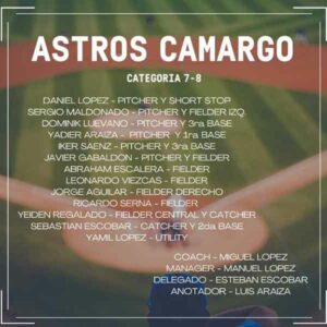 Astros de Camargo a la final en la williamsport