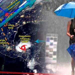 “Lisa” y el frente frío no. 7 generan lluvias en norte, noreste, este y sureste del país