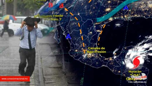Se preven lluvias fuertes a intensas en la península de Yucatán y sureste del país
