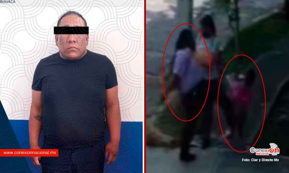 Ya está detenido el sujeto que pateó a una niña en Jiutepec Morelos