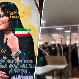 Estudiantes iraníes derriban el muro de una cafetería que los separaba de sus compañeras