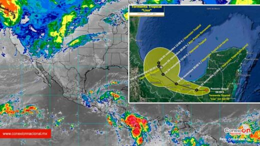 La tormenta tropical Lisa se ubica al sur de Campeche, se prevén fuertes lluvias