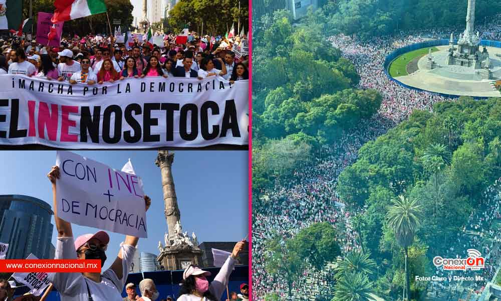 Miles marchan en todo el país vs la Reforma Electoral de AMLO bajo la consigna “El INE no se toca”
