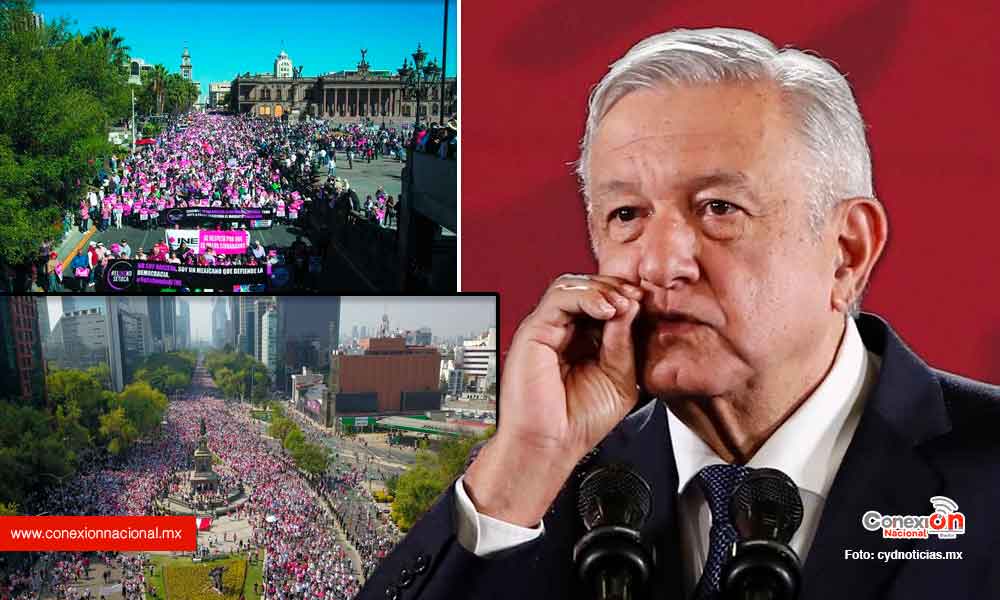 Marcha en favor del INE fue un “streptease” les falto gente, fueron como 60 mil : AMLO