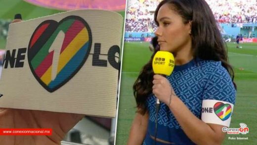 Reportera de la BBC desafía a la FIFA usando un brazalete LGBT en Qatar