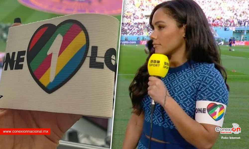 Reportera de la BBC desafía a la FIFA usando un brazalete LGBT en Qatar
