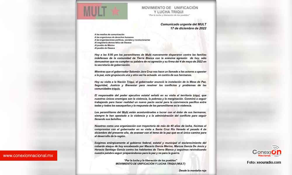 Denuncia MULT nuevo ataque del MULTI