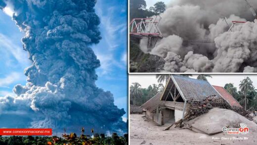 El volcán Semeru en Indonesia entró en erupción