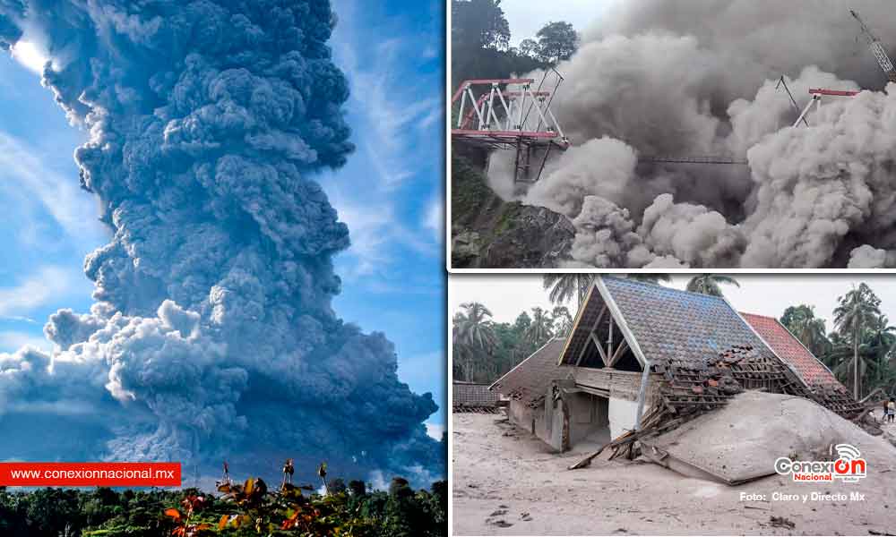 El volcán Semeru en Indonesia entró en erupción