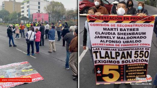 5 años sin casa, damnificados por el sismo 19S de 2017 protestan en Calzada de Tlalpan