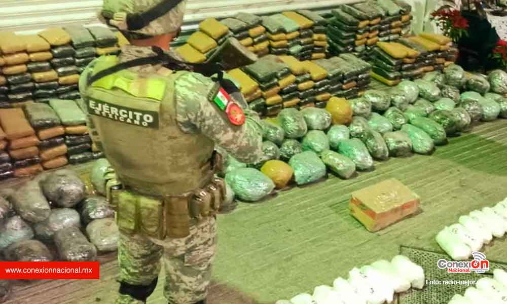 Asegura el ejército más de 24 kilos de cristal