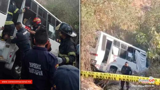 Microbús choca y cae a barranca en Naucalpan, hay 3 muertos y 20 heridos