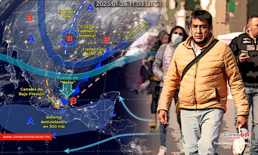 México con clima dividido, frío en el norte y calor en el sur