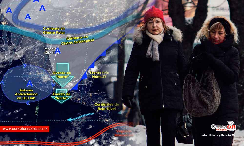 Mañana y noche fría en gran parte del país, calorcito y lluvia en el sureste