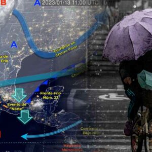 El frente frío no. 23 genera lluvias, rachas de viento y ambiente frío con algunas heladas