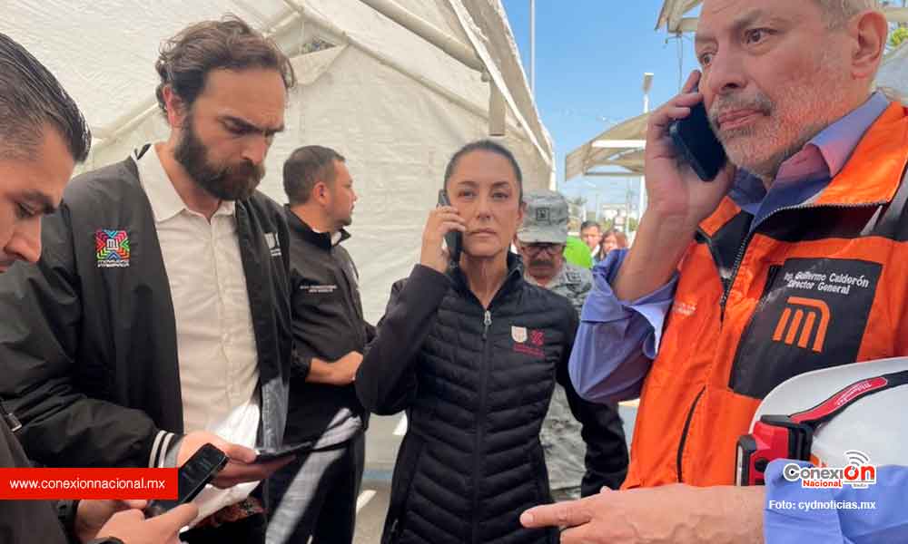 Llega Sheinbaum al lugar del accidente del metro