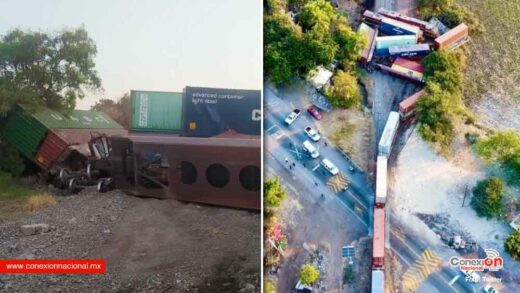 Se descarrila tren tras arrollar a tráiler en Gabriel Zamora, Michoacán