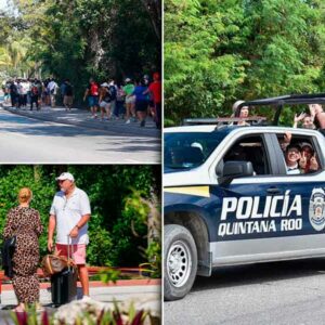 En Cancún los turistas caminaron o se movieron en patrullas ante el bloqueo de taxistas