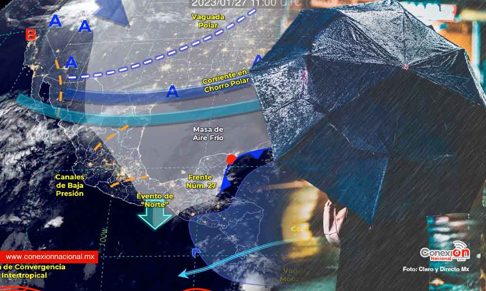 Viernes lluvioso para entidades del oriente, sur y sureste del país