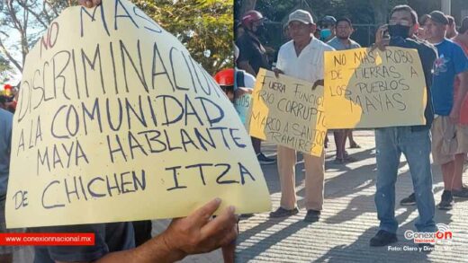 Manifestantes cierran las carreteras de acceso a Chichén Itzá