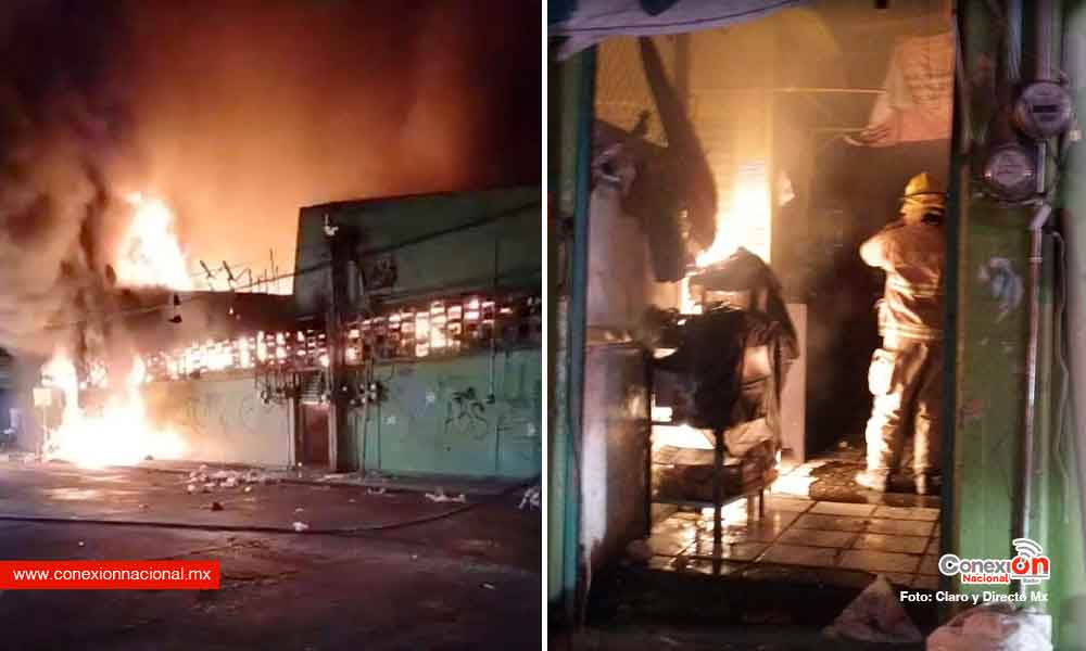 Incendio deja en cenizas el 70% del mercado municipal de Cuautla Morelo