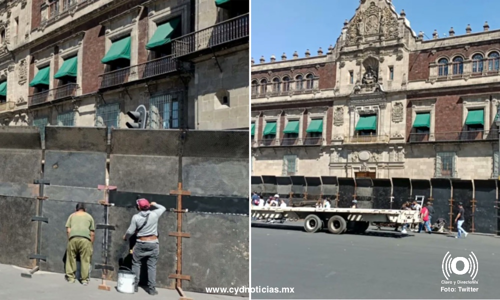 Amurallan Palacio Nacional antes de la marcha en favor del INE