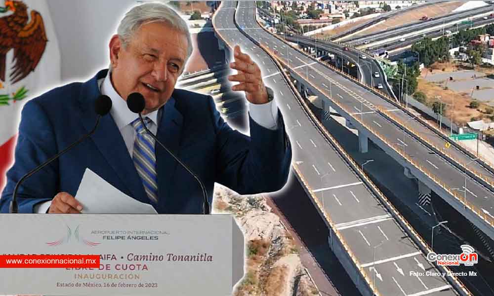 Inaugura AMLO la vialidad principal para conectar al AIFA desde la CDMX
