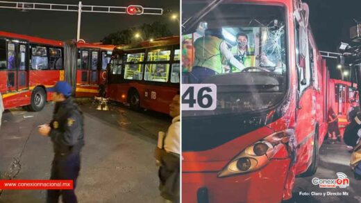 Ahora el metrobús, chocan 2 autobuses, 21 pasajeros lesionados